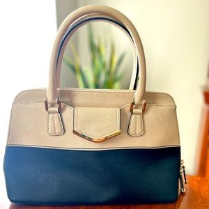 Calvin Klein Cream & Black ✨Genuine Leather ✨ Satchel/Handbag